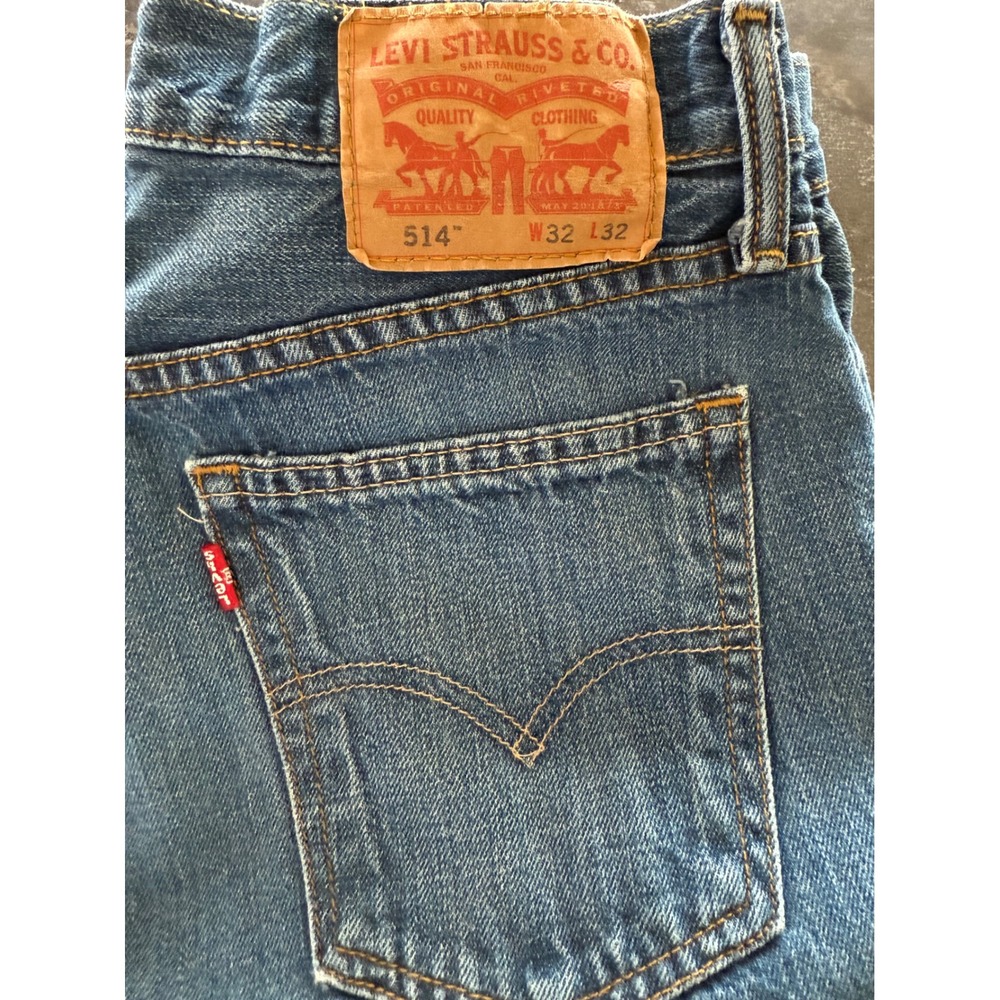 Levi's 514 Straight Fit Jeans Mens 32x32 Denim Country Grunge Distressed Rock - Picture 4 of 11